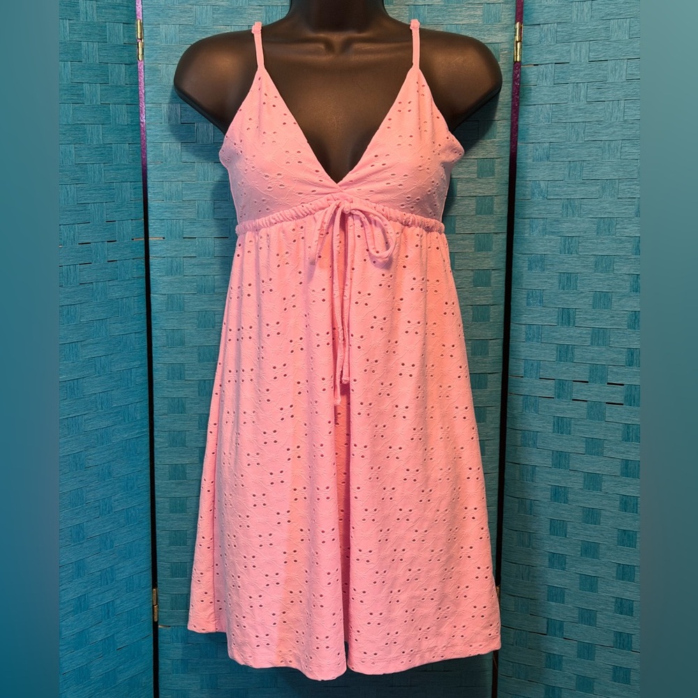 Wild Fable Strappy Mini Eyelet Dress Light Pink